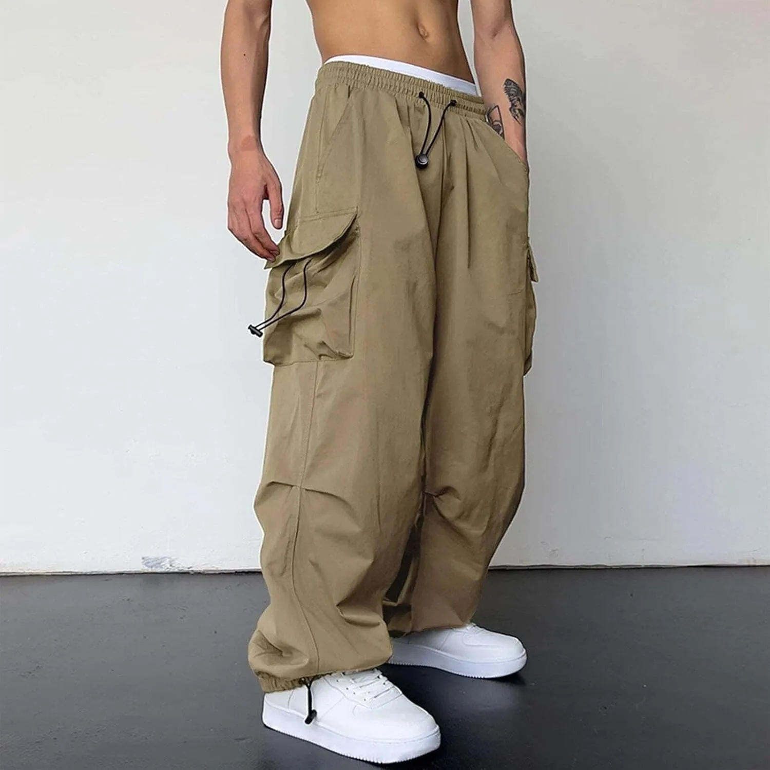 Cargo Pant for Men Big and Tall Casual Joggers Athletic Pant Flex Stretch Loose Straight Sweatpants Work Hiking Pant