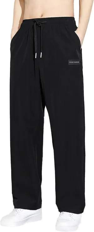 Cargo Sweatpants for Men, Casual Fleece Lace Up Joggers, Athletic Workout Hiking Drawstring Sweat Pants with Pockets