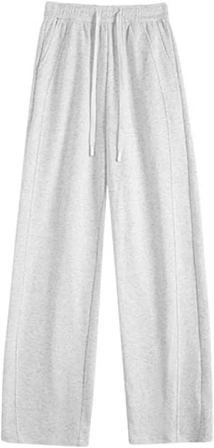 Cargo Sweatpants for Women Wide Leg High Waisted Baggy Drawstring Joggers Comfy Workout Loose Pants with Pockets