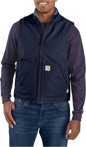 Carhartt Men's Flame Resistant Relaxed Fit Duck Sherpa-Lined Mock Neck Vest