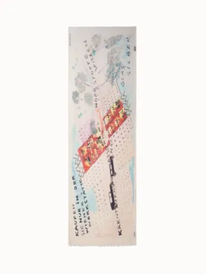 Cashmere Scarf with "Kärntner Strasse 42" Print