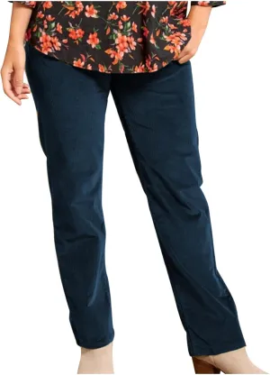 Casual Corduroy Pants for Women Solid Elastic High Waist Pants Loose Comfy Straight Leg Pants Loose Comfort Trousers