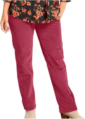 Casual Corduroy Pants for Women Solid Elastic High Waist Pants Loose Comfy Straight Leg Pants Loose Comfort Trousers