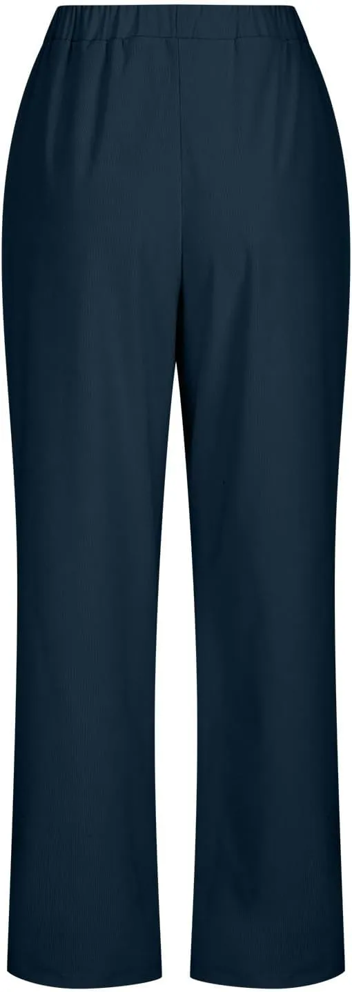 Casual Corduroy Pants for Women Solid Elastic High Waist Pants Loose Comfy Straight Leg Pants Loose Comfort Trousers