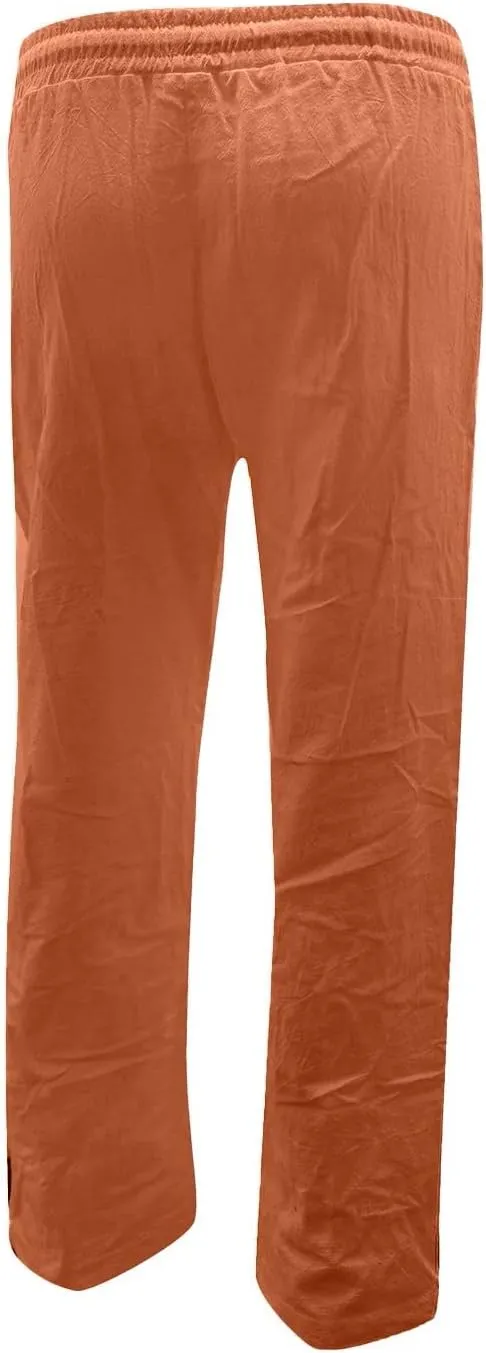 Casual Pants for Women Loose Solid Color Elastic High Waist Straight Leg Pant Drawstring Sport Trousers with Pocket