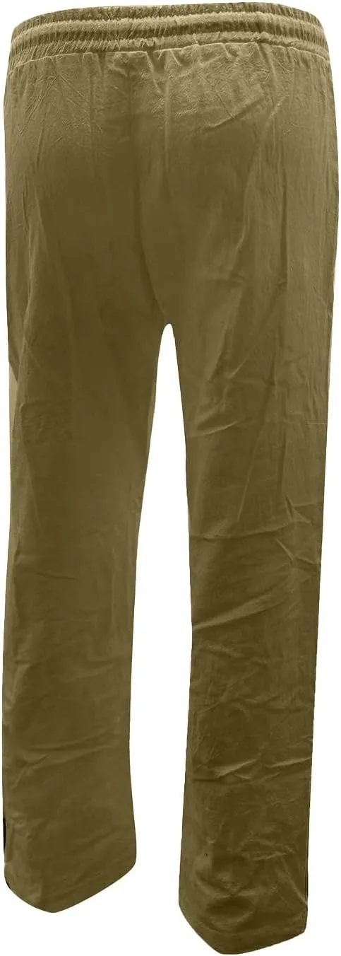 Casual Pants for Women Loose Solid Color Elastic High Waist Straight Leg Pant Drawstring Sport Trousers with Pocket