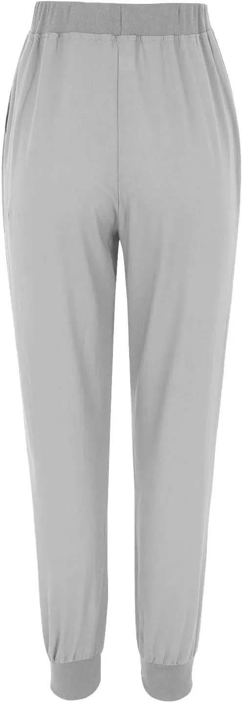 Ceboyel Women Summer Linen Pants Drawstring Beach Pants Lightweight High Waist Baggy Trouser Boho Ladies Clothes with Pockets