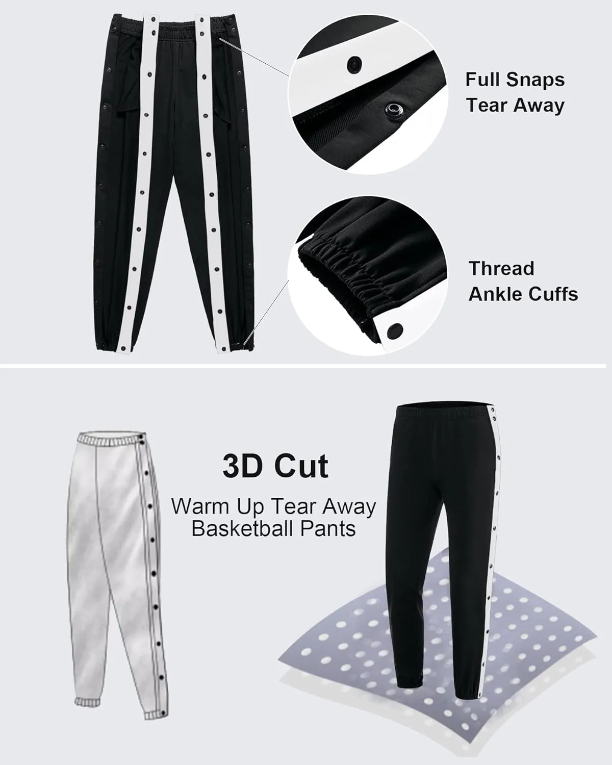 Chrisuno Women's Sweatpants Tear Away Joggers Athletic Workout Sweat Pants