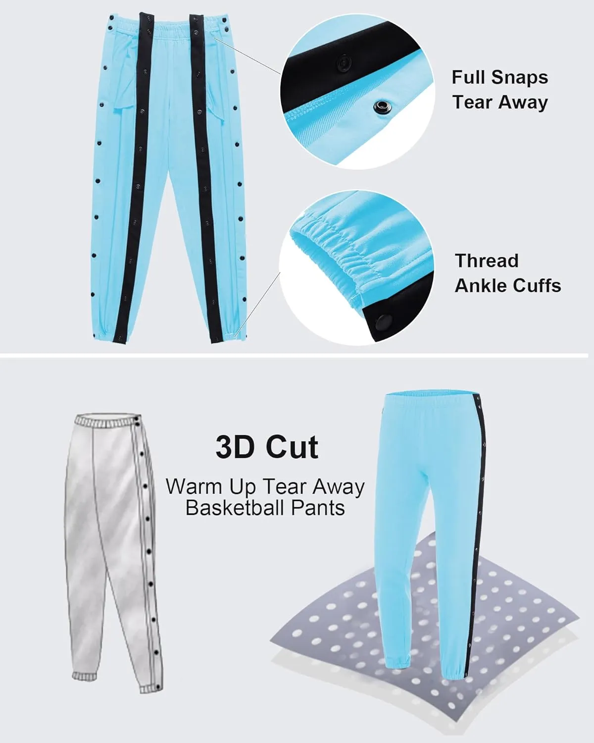 Chrisuno Women's Sweatpants Tear Away Joggers Athletic Workout Sweat Pants