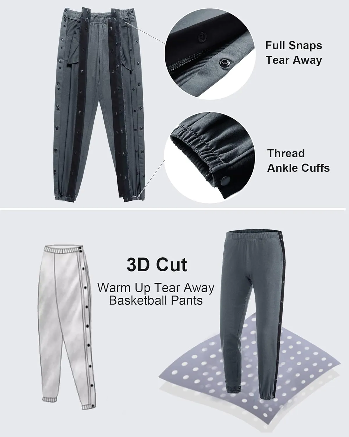 Chrisuno Women's Sweatpants Tear Away Joggers Athletic Workout Sweat Pants