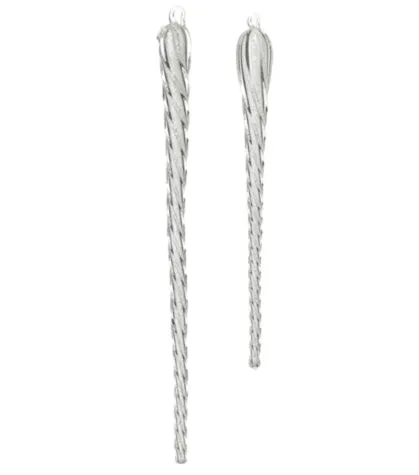 Clear Glitter Glass Icicle Ornaments