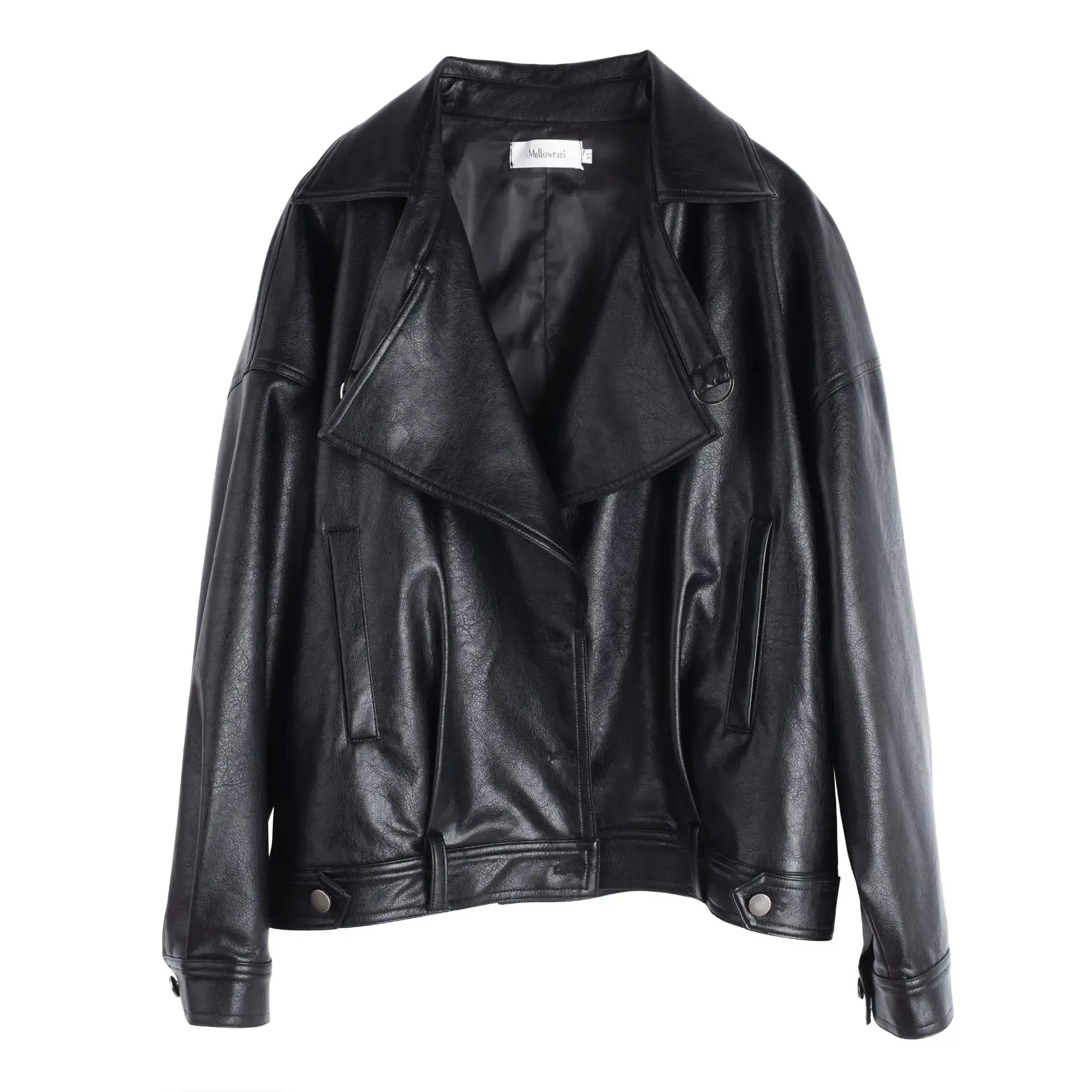 cold weather outfits Joskaa Plus Size Plus Size Women's Leather Jacket Casual Cropped Top For Autumn 2024 Stylish Women's Clothing Sweet Curved Design