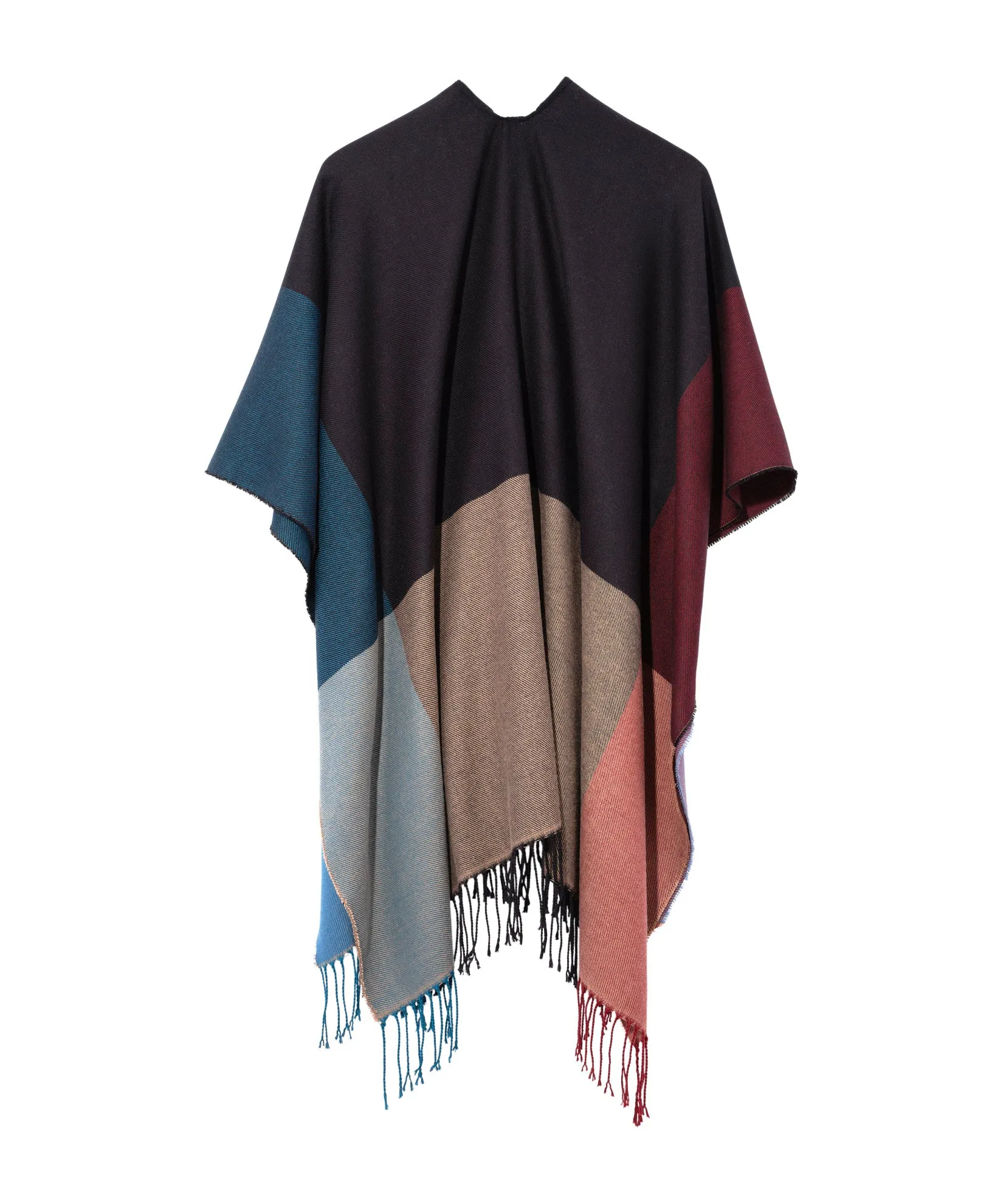 Color Block Ruana