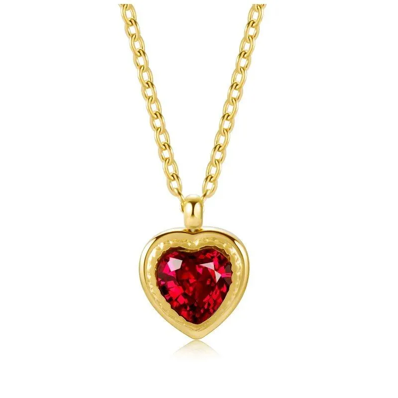 Colorful Gems Heart Stone Necklaces Collection