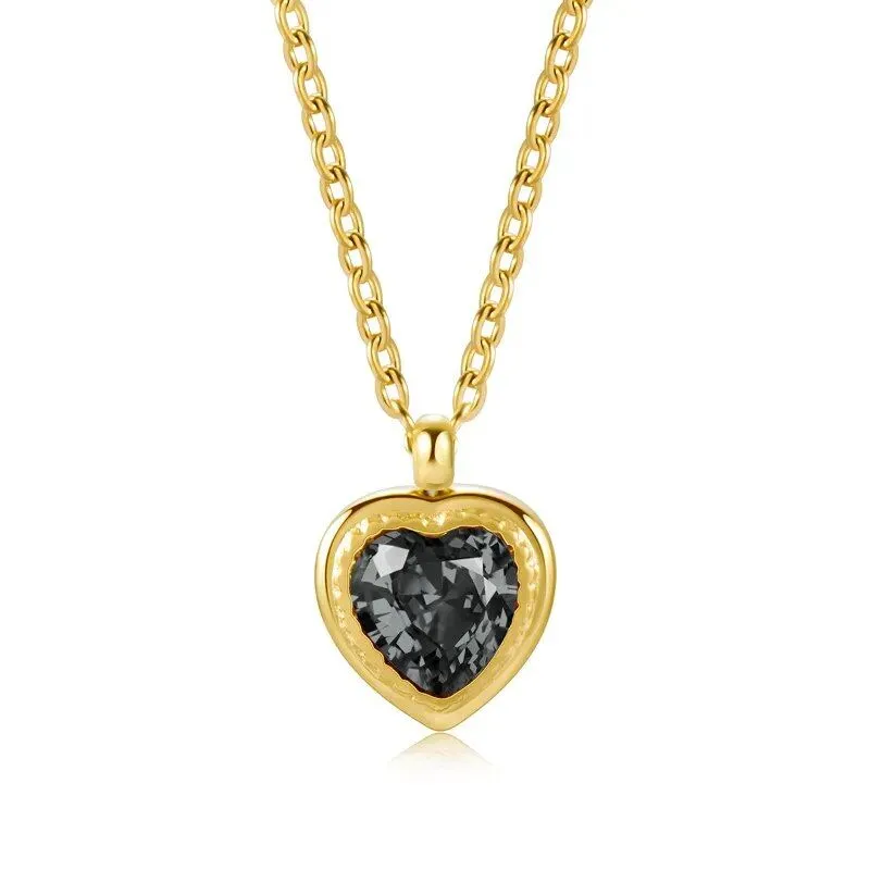 Colorful Gems Heart Stone Necklaces Collection