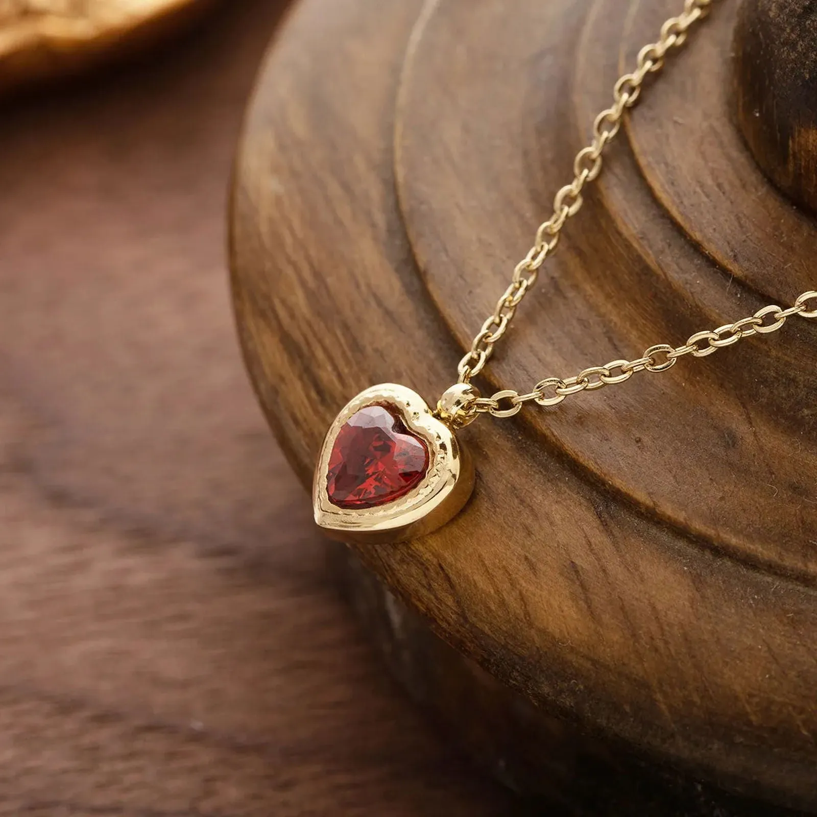 Colorful Gems Heart Stone Necklaces Collection