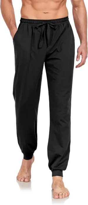 COLORFULLEAF Mens Cotton Pajama Pants Lightweight Jogger Pajama Bottoms Soft Lounge Pants with Pockets