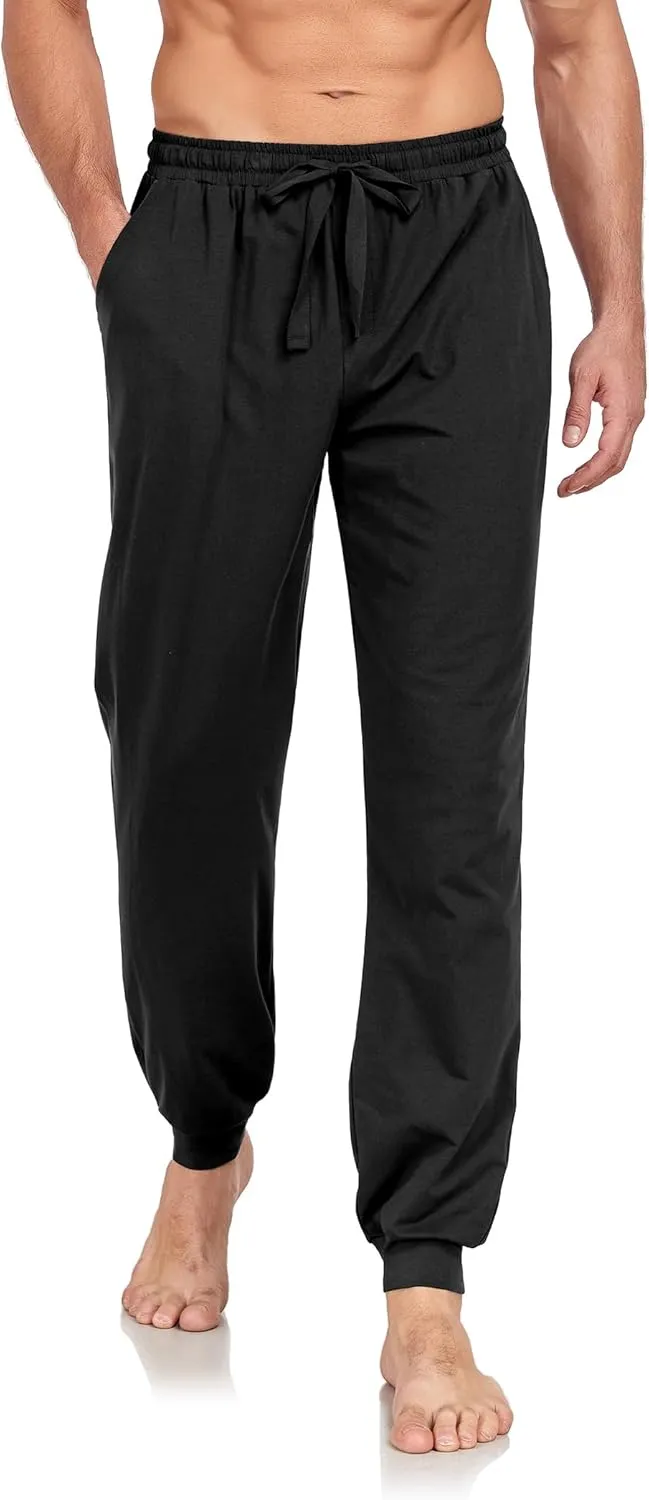 COLORFULLEAF Mens Cotton Pajama Pants Lightweight Jogger Pajama Bottoms Soft Lounge Pants with Pockets