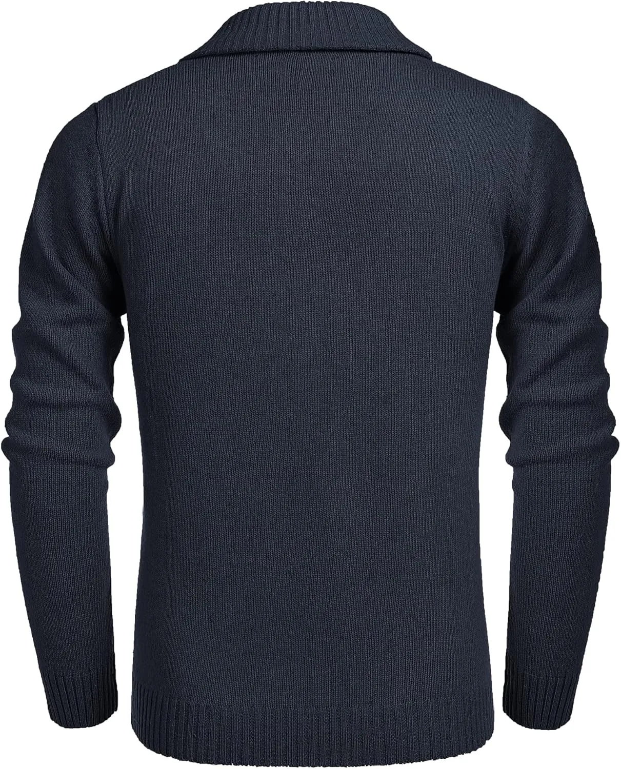 COOFANDY Men's Shawl Collar Pullover Sweater Relaxed Fit Casual Cotton Cable Knit Sweaters with Pockets
