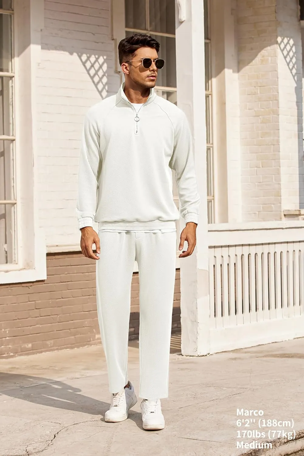 COOFANDY Men's Tracksuit 2 Piece Relaxed Fit Half-zip Sweatsuits Athletic Running Jogging Suit Sets