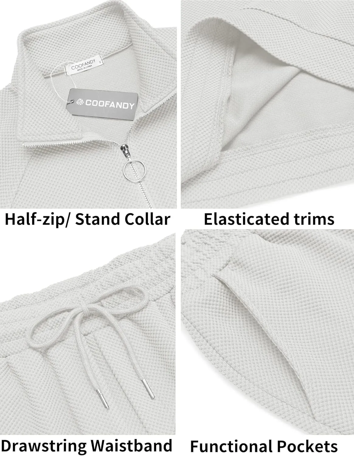 COOFANDY Men's Tracksuit 2 Piece Relaxed Fit Half-zip Sweatsuits Athletic Running Jogging Suit Sets