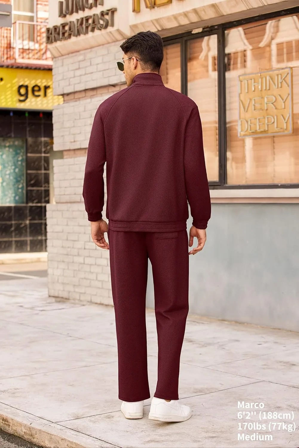 COOFANDY Men's Tracksuit 2 Piece Relaxed Fit Half-zip Sweatsuits Athletic Running Jogging Suit Sets