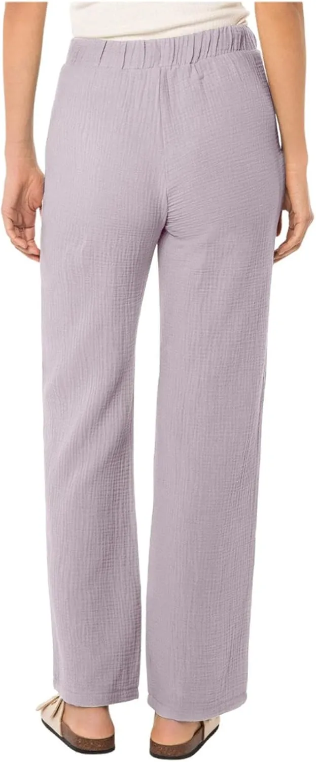 Cotton Linen Pants Women Summer Casual High Waisted Wide Leg Pants with Pockets Soft Boho Beach Trendy Trousers