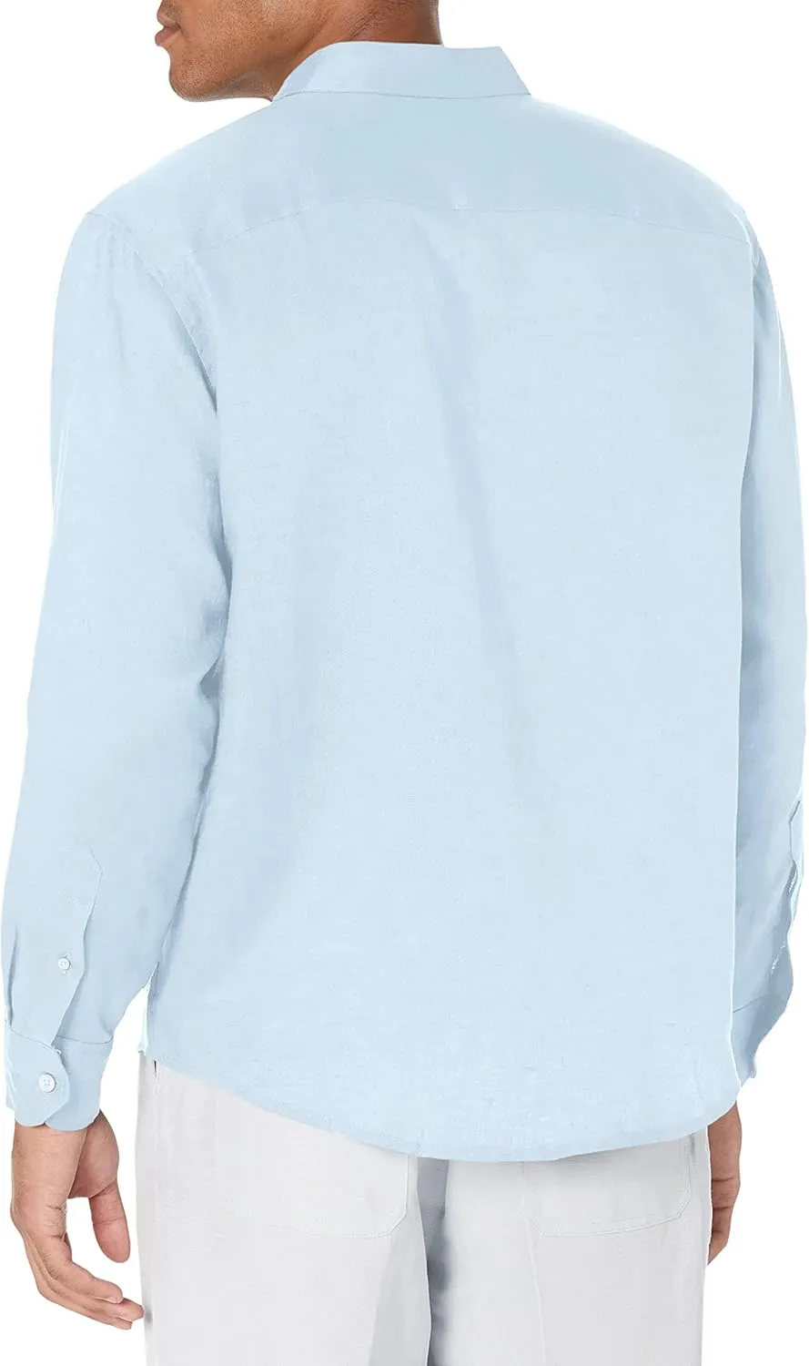 Cubavera Men's Cubavera Men'S 100% Linen Long Sleeve Shirt With Pintuck Detail, Relaxed Fit, Spread Collar