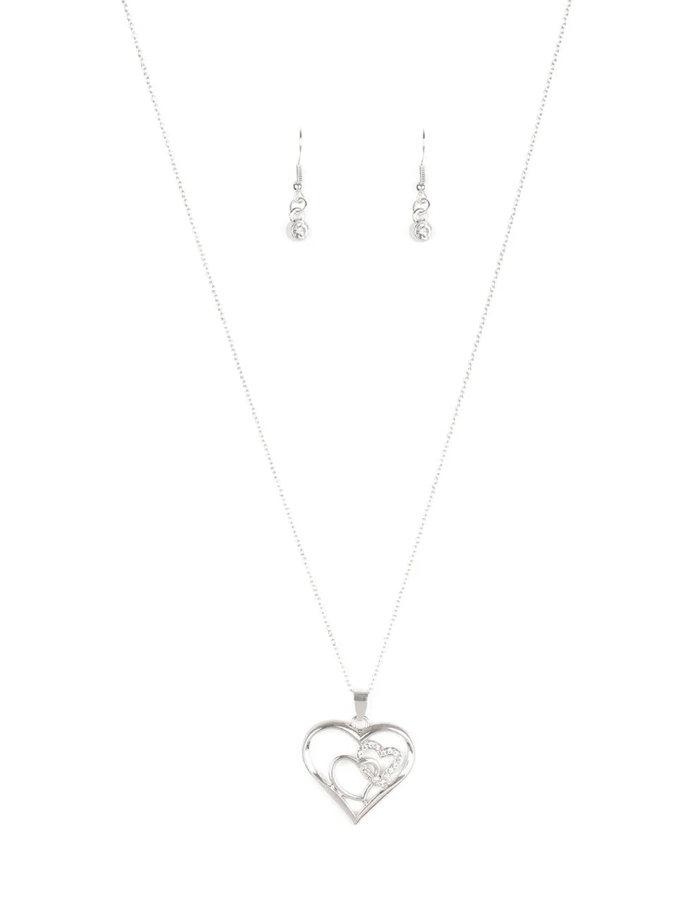 Cupid Charm White Necklace Set