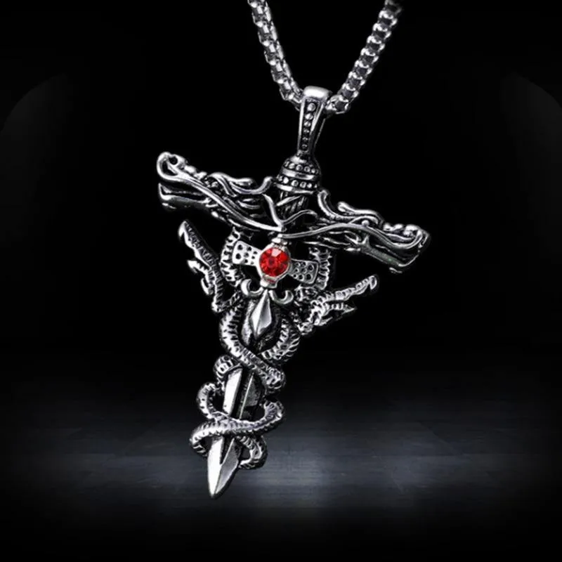 Double Dragon Sword Necklace