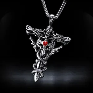 Double Dragon Sword Necklace