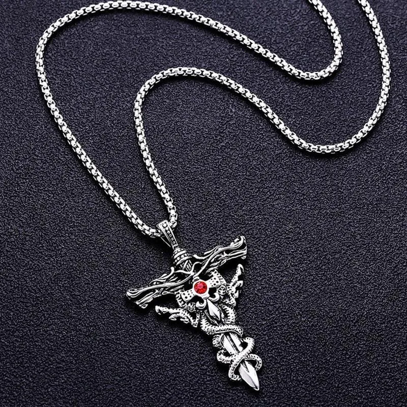 Double Dragon Sword Necklace