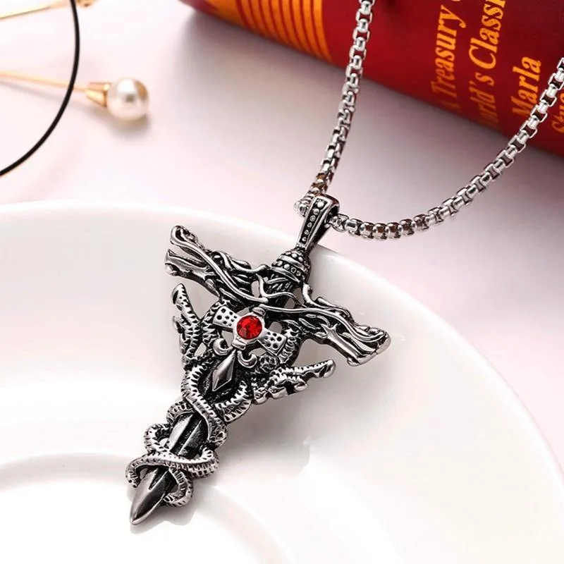 Double Dragon Sword Necklace