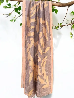 Earthy Hues: Eco-Printed Silk Stole