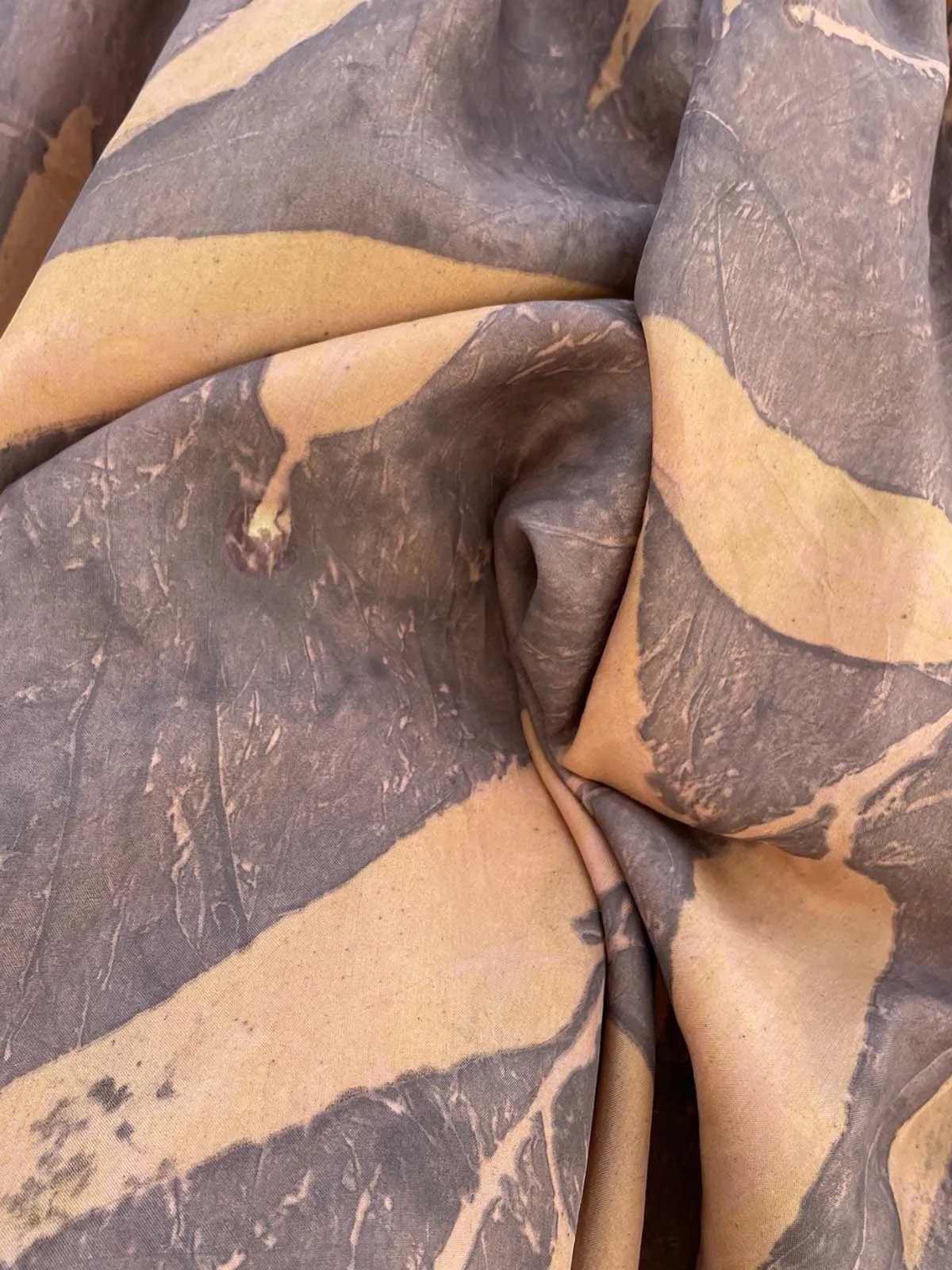 Earthy Hues: Eco-Printed Silk Stole