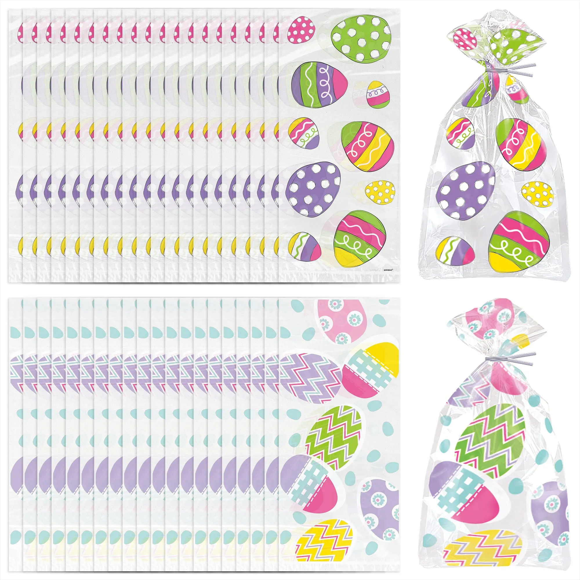 Easter Egg Cellophane Bags for Party Favors and Treats