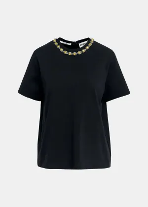 Essentiel Antwerp Galenic Embroided Tee in Black