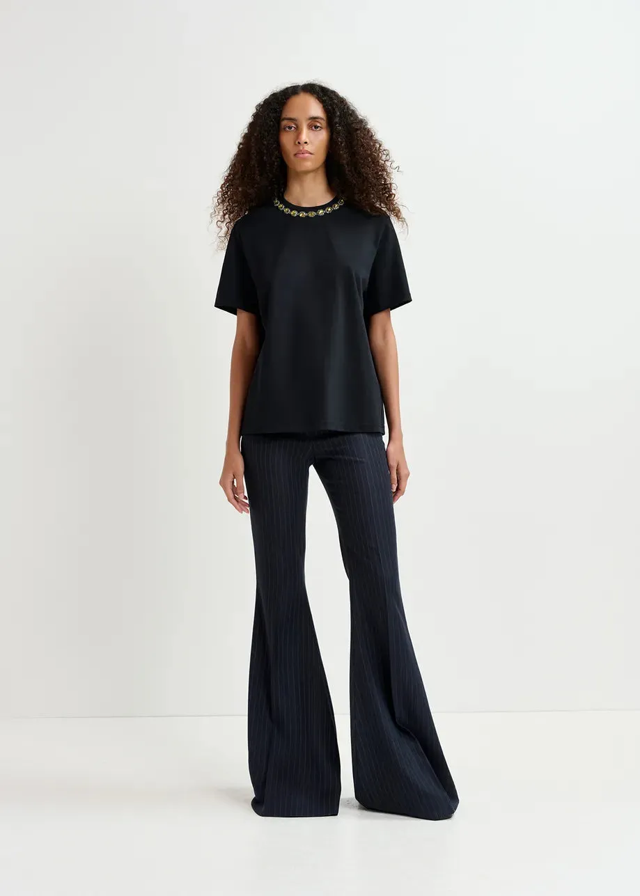 Essentiel Antwerp Galenic Embroided Tee in Black