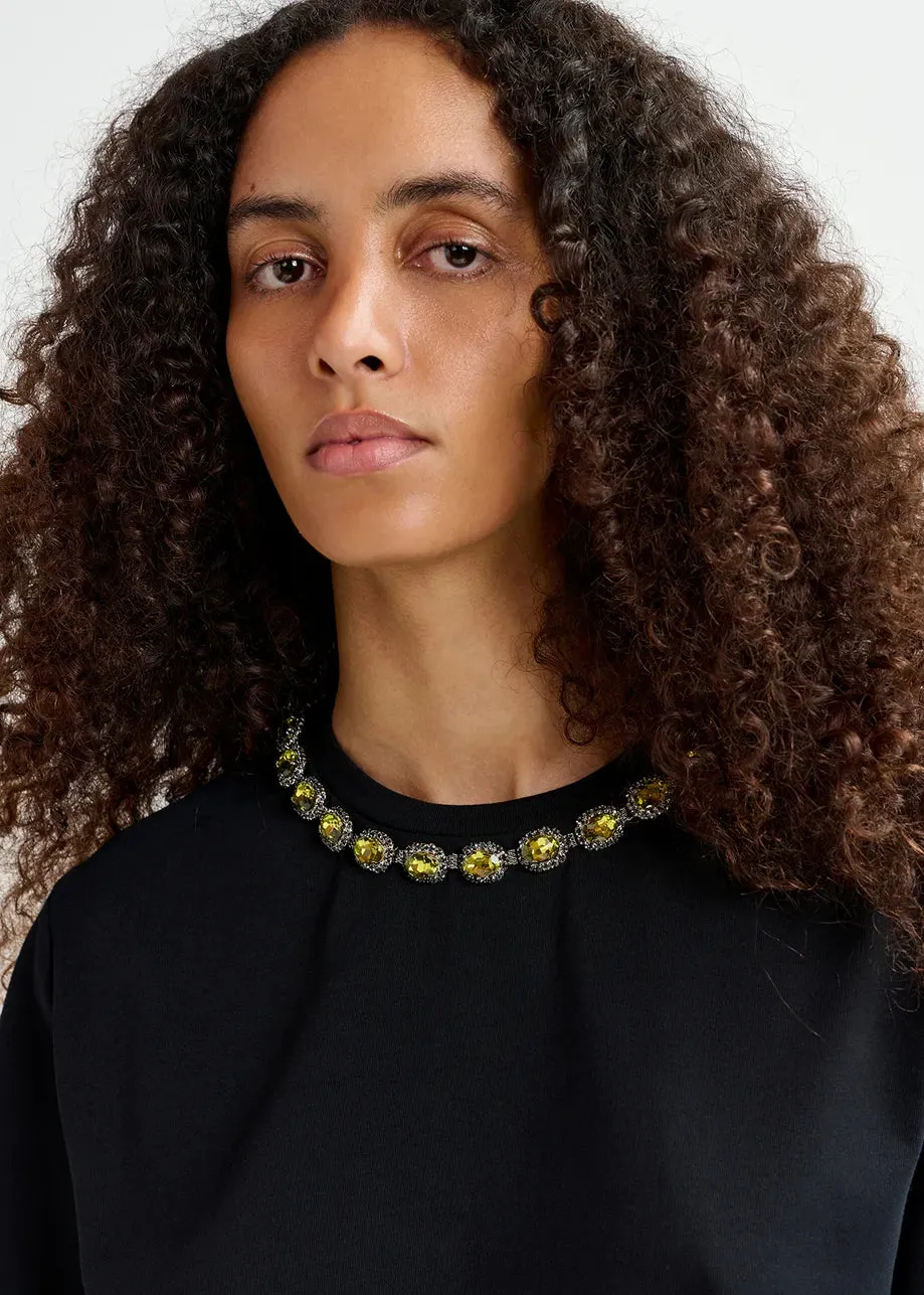 Essentiel Antwerp Galenic Embroided Tee in Black