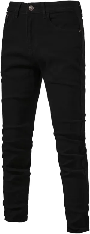 evzosrz Men's Trendy Skinny Slim Fit Jeans Straight Fit Washed Denim Pants Elastic Waist Casual Denim Pull Up Jeans