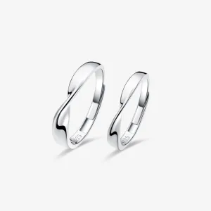 FANCIME "Mobius Knot" Adjustable Promise Sterling Silver Rings