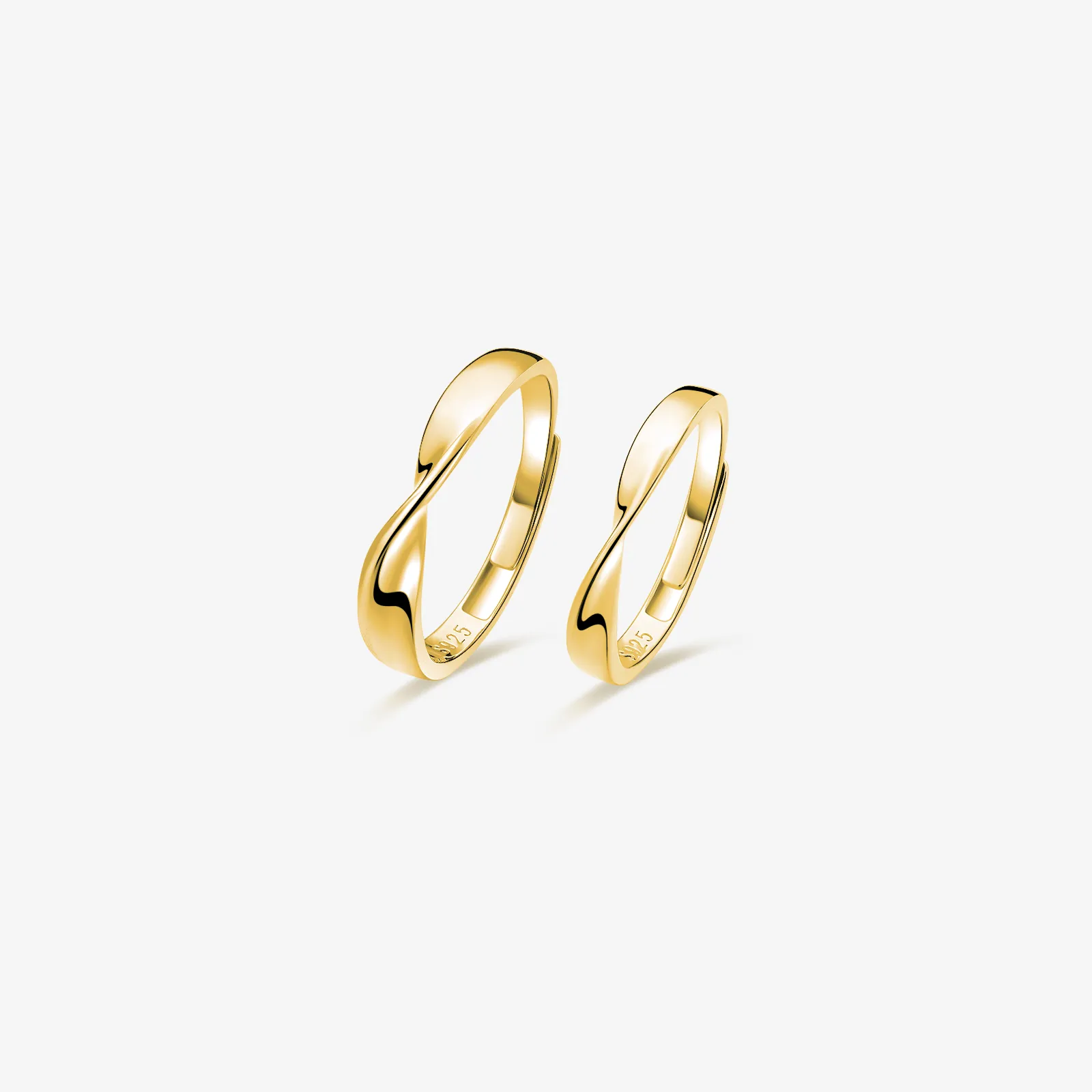 FANCIME "Mobius Knot" Adjustable Promise Sterling Silver Rings