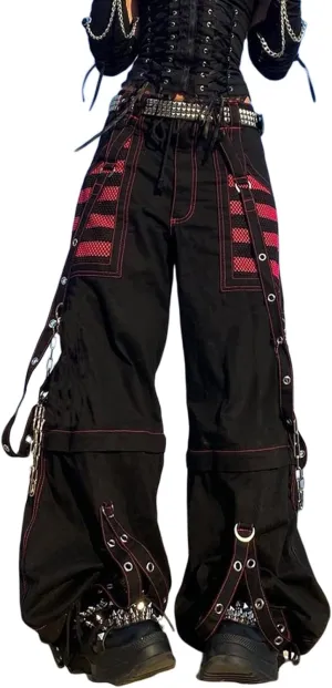 Faretumiya Women Cargo Pants High Waist Baggy Jeans Casual Wid Leg Denim Pants Grunge Gothic Harajuku Punk Y2k Trousers