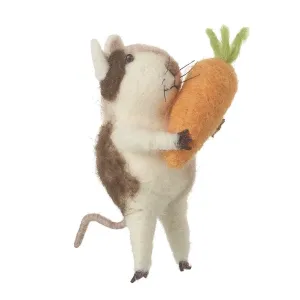 Felt Mouse with Carrot Easter Decoration