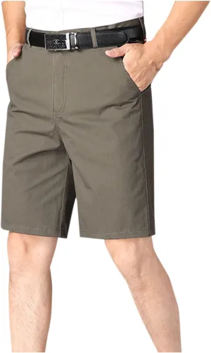 Finelylove Mens Golf Dress Shorts 9 Inch Flat Front Business Casual Twill Work Chino Shorts with Pockets Cotton Short Pants