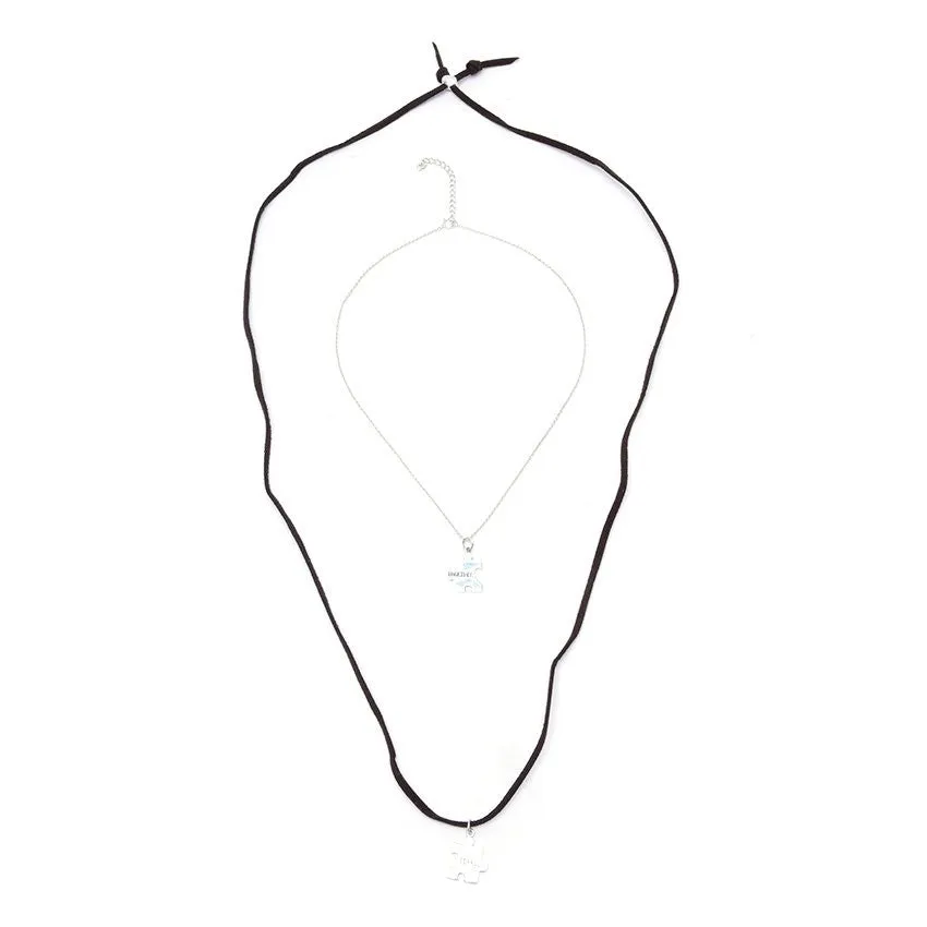 Finn Couple Puzzle 925 Sterling Silver Pendant Necklace