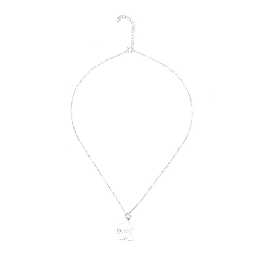 Finn Couple Puzzle 925 Sterling Silver Pendant Necklace