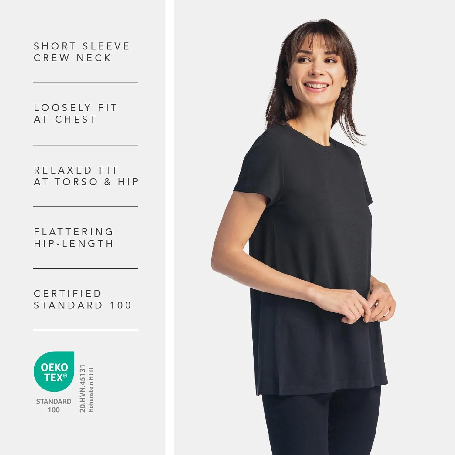 Fishers Finery Womens Ecofabric Organic Cotton & Rayon Blend Crew Neck Shirt | Relaxed Fit