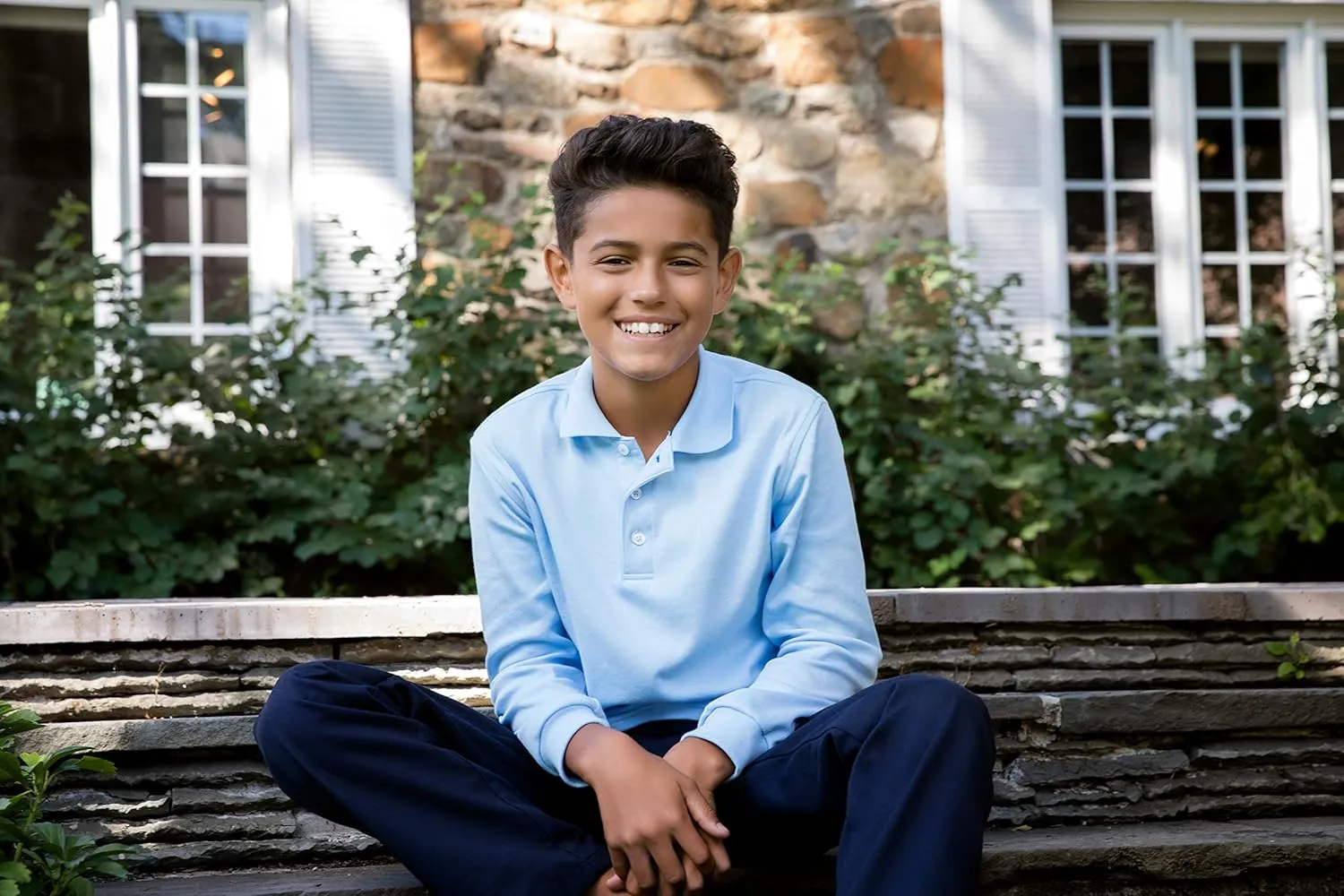 French Toast Boys' Relaxed Fit Twill Pant with Adjustable Waist in Standard Slim and Husky