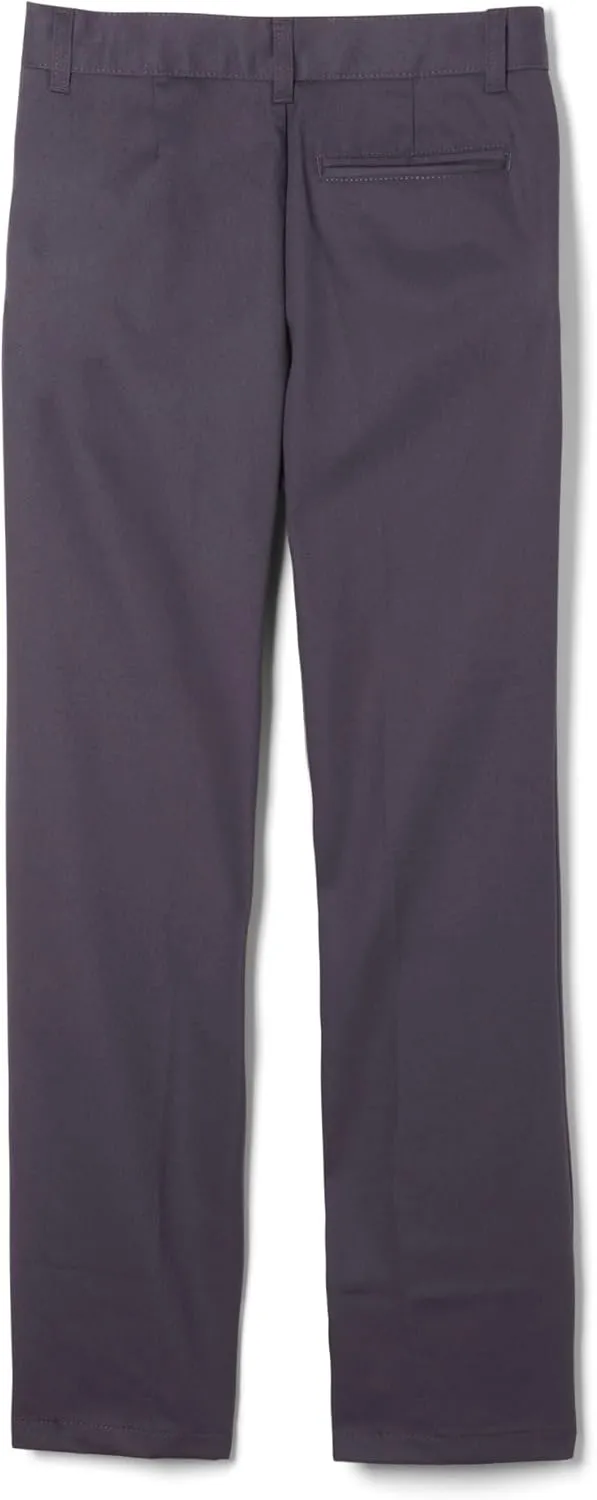 French Toast Boys' Relaxed Fit Twill Pant with Adjustable Waist in Standard Slim and Husky